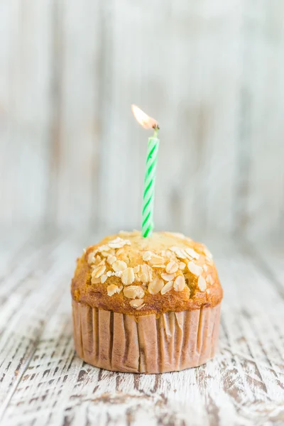 Geburtstag Bananen-Muffin — Stockfoto