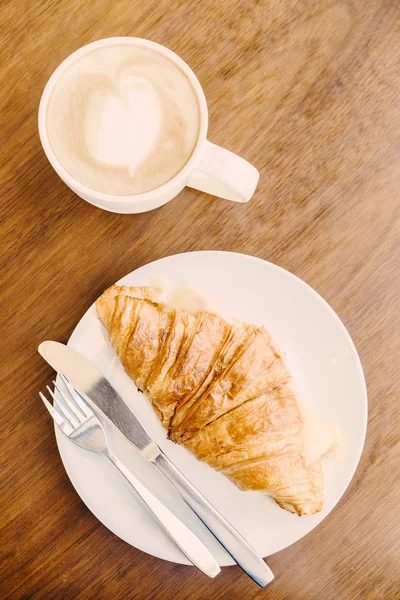 Copa de café Croissant — Foto de Stock