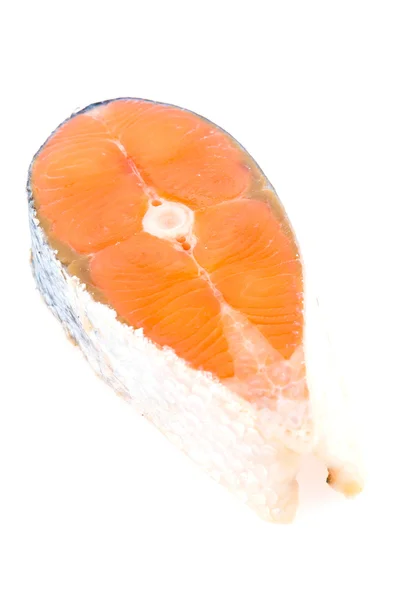 Zalm vlees geïsoleerd op witte achtergrond — Stockfoto