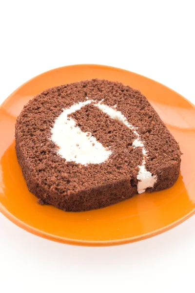 Jam rolki ciasta na białym tle — Zdjęcie stockowe