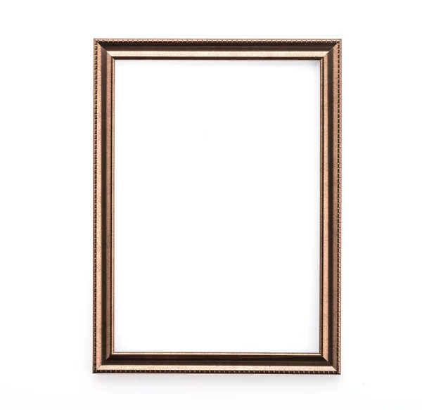 Houten frame geïsoleerd op witte achtergrond — Stockfoto