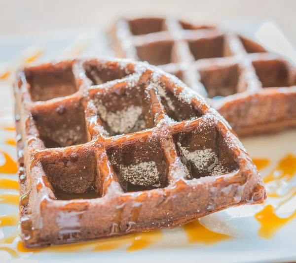 Waffle de chocolate — Fotografia de Stock