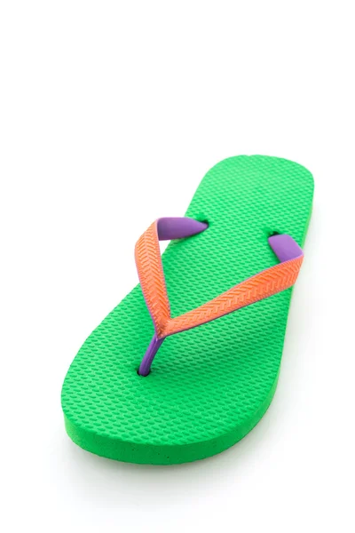 Green flip flop isolated on white background — Stock Photo, Image