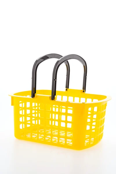 孤立的白色背景上的购物塑料篮 — 图库照片