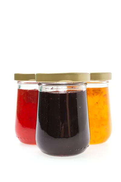 Jam jar izolované na bílém pozadí — Stock fotografie