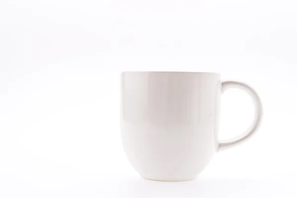 Xícara de café branco isolado no branco — Fotografia de Stock