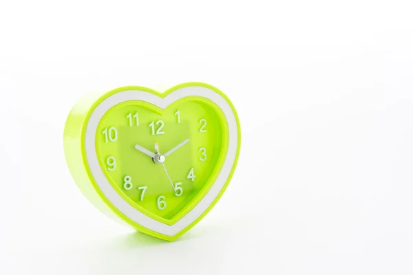 Corazón reloj verde — Foto de Stock