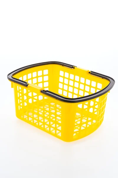 Carrello di plastica shopping — Foto Stock