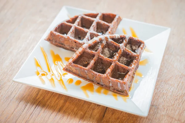 Waffle de chocolate — Fotografia de Stock