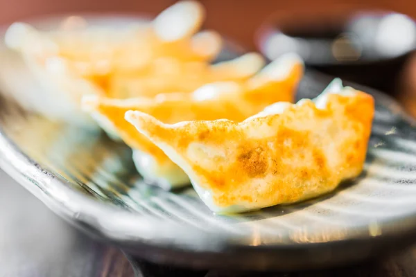 Asian appetizer menu fried dumplings — Stock Photo, Image