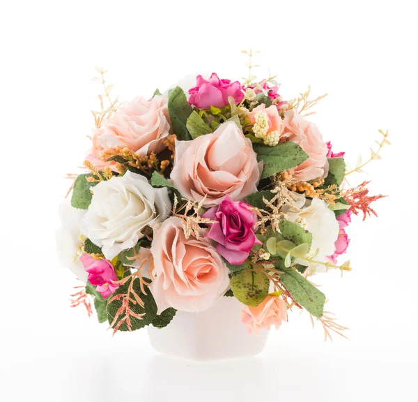 Vaso con mazzo di fiori — Foto Stock