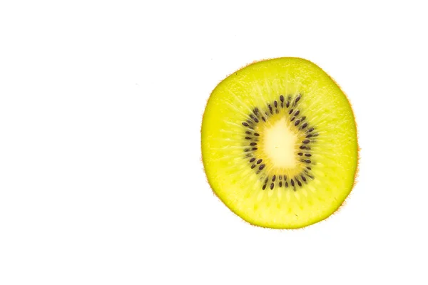 Kiwi-Scheibe auf Weiß — Stockfoto