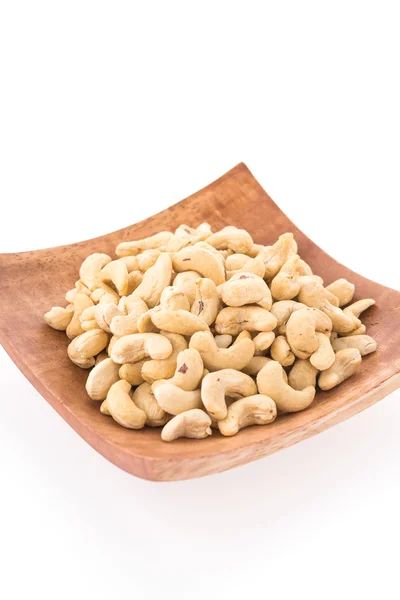 Bowl of cashews on white — Stock Photo, Image
