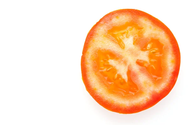 Rebanada de tomate en blanco — Foto de Stock