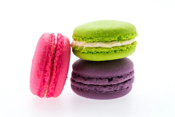 Colorful macaroons on white — Stock Photo, Image