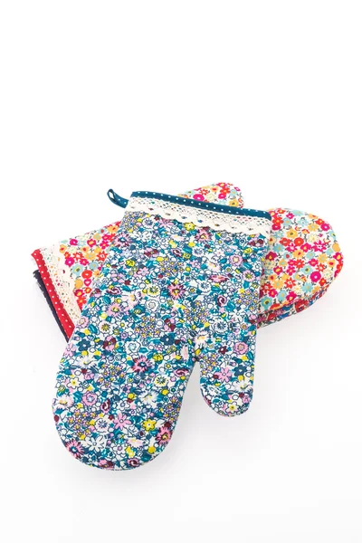 Flowery oven mittens — Stock Photo, Image