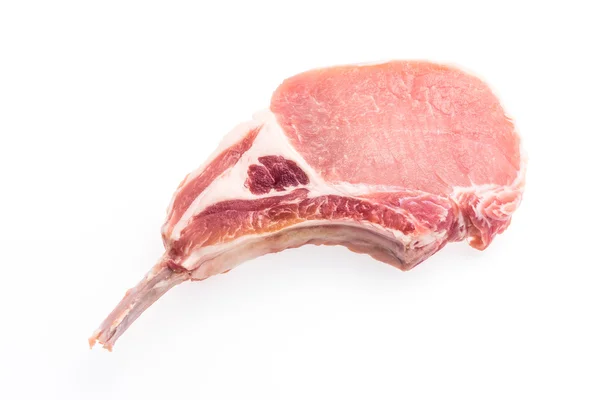 Surowe mięso wieprzowe na białym tle — Zdjęcie stockowe