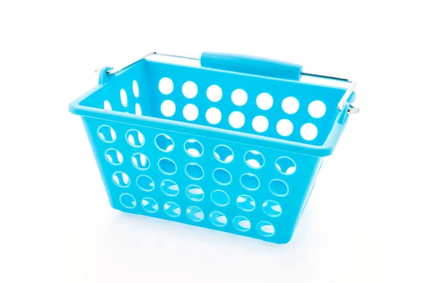 Shopping plastic basket isolated on white background — Stock Photo, Image