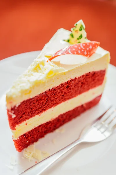 Bolo de veludo vermelho — Fotografia de Stock