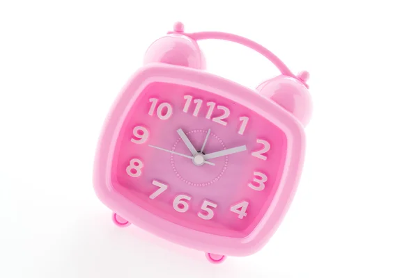 白い背景上に分離されてピンクの時計 — ストック写真