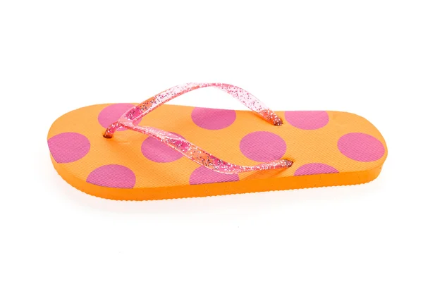 Flip flop moda sapatos de plástico isolado no fundo branco — Fotografia de Stock