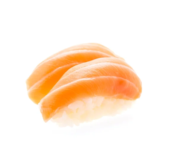 白で隔離されるサーモン寿司 — ストック写真