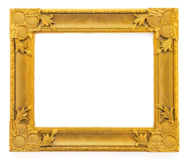 Guld ram isolerad på vit bakgrund — Stockfoto