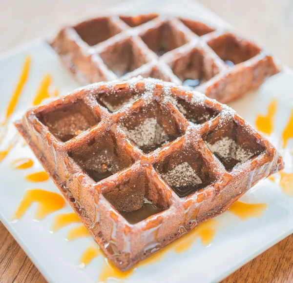 Waffle de chocolate — Fotografia de Stock