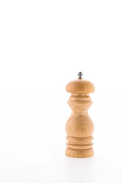 Black pepper wood bottle isolated on white background — Stock Photo, Image