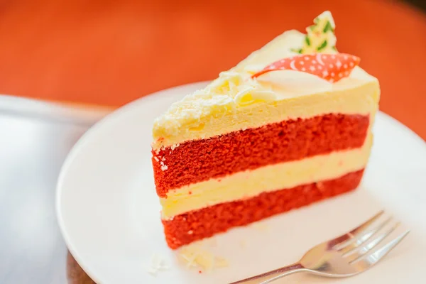 Bolo de veludo vermelho — Fotografia de Stock