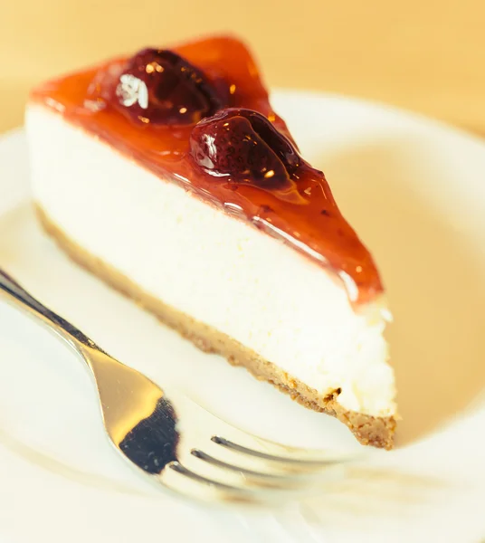 Tarta de queso fresa — Foto de Stock