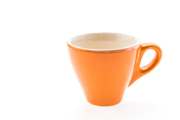 Caneca laranja isolada em branco — Fotografia de Stock