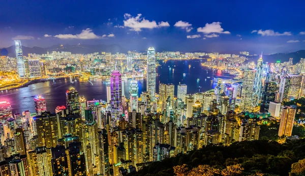 Hong kong-srpen 8: scéna victoria harbour na srpen 8, — Stock fotografie