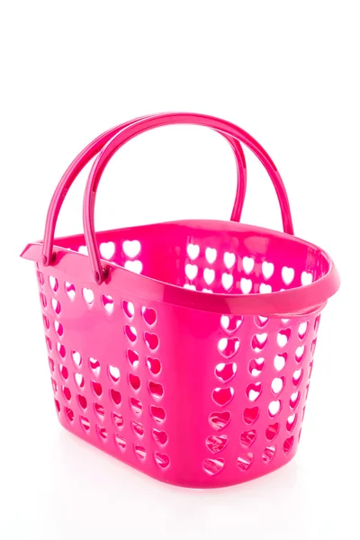 Shopping plastic basket isolated on white background — Stock Photo, Image