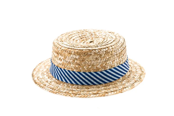 Sombrero de paja aislado en blanco — Foto de Stock