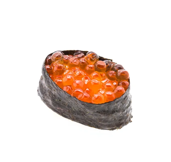 Zalm eieren sushi geïsoleerd op wit — Stockfoto