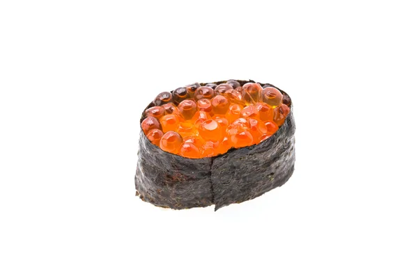 Salmon eggs sushi isolated on white — Stock Photo, Image