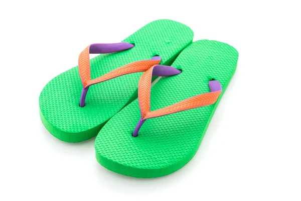 Gröna flip flop isolerad på vit bakgrund — Stockfoto