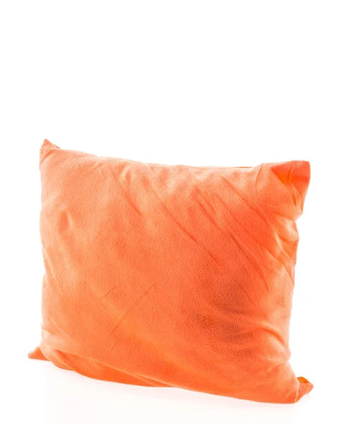 Almohada naranja aislada sobre fondo blanco — Foto de Stock