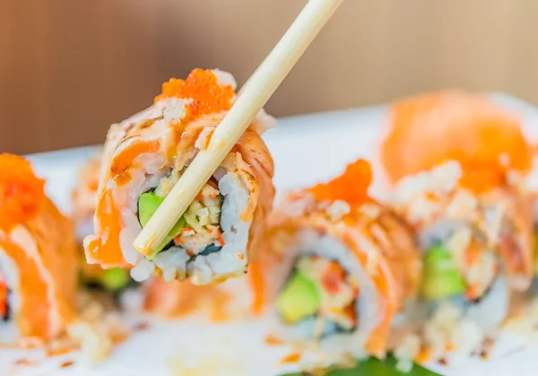 Salmon sushi roll — Stock Photo, Image