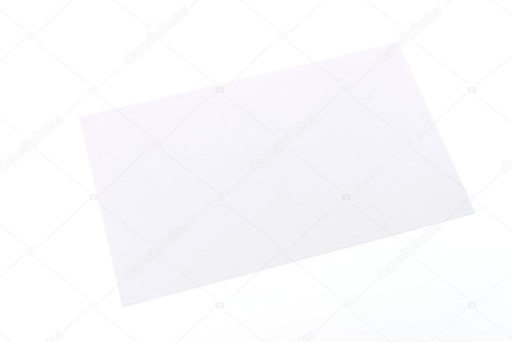 Blank white card