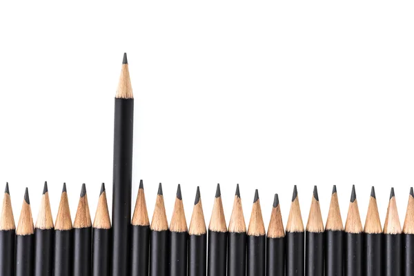 Row of black pencils — Stock Photo, Image