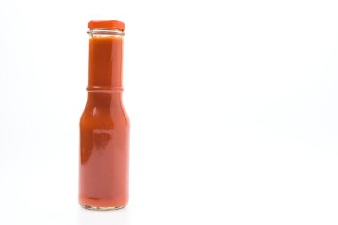 Sosu şişe üzerinde beyaz izole