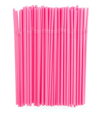 Beyaz arkaplanda izole edilmiş plastik pipet