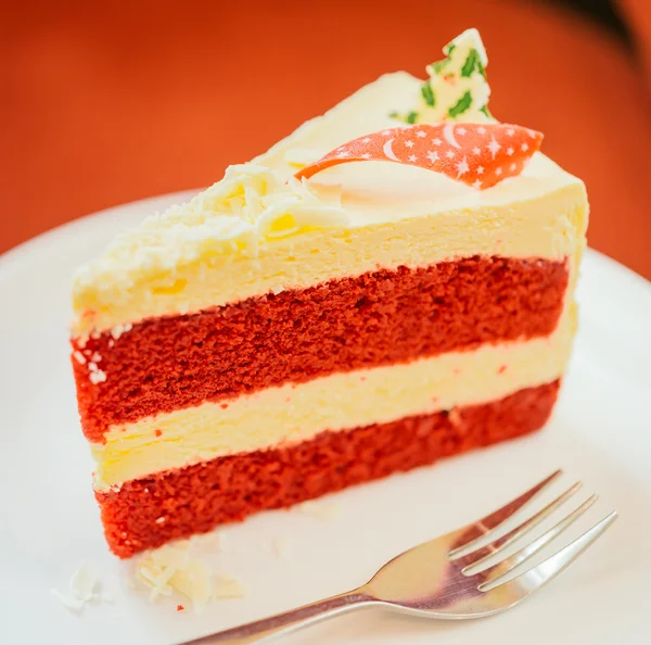 Bolo de veludo vermelho — Fotografia de Stock