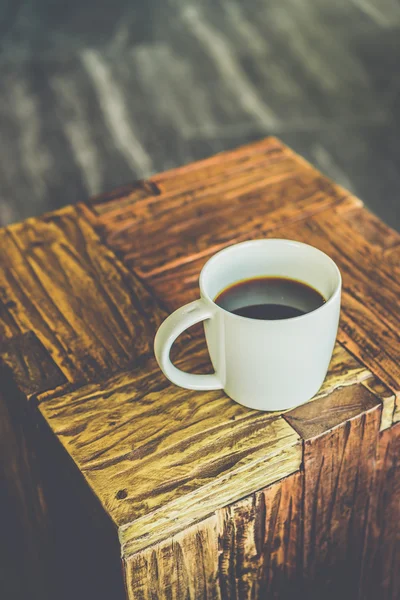 Black coffee in white cup — Stock Photo, Image