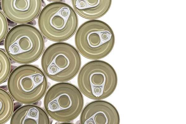 Linhas latas de alumínio — Fotografia de Stock