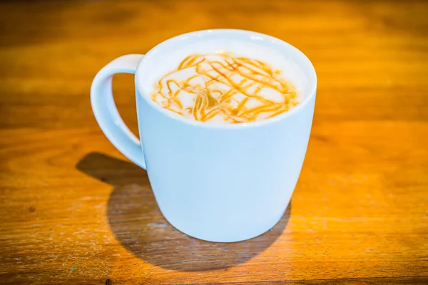 Caramel hot coffee — Stock Photo, Image