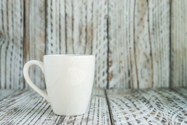 Beyaz kahve kupası.