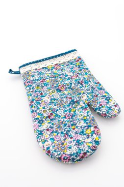 çiçek mitten fırın glover beyaz zemin üzerine izole.